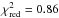 \hbox{$\chi^2_{\rm red}=0.86$}