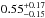 \hbox{${0.55^{+0.17}_{-0.15}}$}
