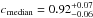 \hbox{${{c}}_{\rm median}={0.92^{+0.07}_{-0.06}}$}