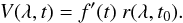 \begin{equation} \label{eq_self-similar} V(\lA,t) = f'(t) \; r(\lA,t_0) . \end{equation}