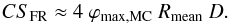 \begin{equation} \label{eq_CS_FR} CS_{\rm FR} \approx 4~\phimaxmc ~\Rmean ~D . \end{equation}