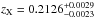 \hbox{$z_{\rm X}=0.2126_{-0.0023}^{+0.0029}$}