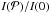 \hbox{$I(\mathcal P)/I(0)$}
