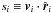 \hbox{$s_i \equiv \vec{v}_i \cdot \hat{\vec{r}}_i$}