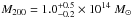 \hbox{$M_{200} = 1.0^{+0.5}_{-0.2}\times 10^{14}~M_\odot$}