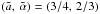 \hbox{$(\tilde a,\,\tilde \alpha)=(3/4,\,2/3)$}