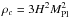 \hbox{$\rho_c = 3 H^2 M_{\rm Pl}^2$}