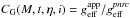 \hbox{$C_{\rm G}(M,t,\eta,i)=g_{\rm eff}^{\rm app}/g_{\rm eff}^{{\it pnrc}}$}