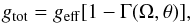\appendix \setcounter{section}{3} \begin{equation} g_{\rm tot}=g_{\rm eff}[1-\Gamma(\Omega,\theta)], \label{gtot1} \end{equation}