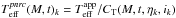 \hbox{$T^{\it pnrc}_{\rm eff}(M,t)_k=T_{\rm eff}^{\rm app}/C_{\rm T}(M,t,\eta_k,i_k)$}