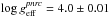 \hbox{$\log g^{\it pnrc}_{\rm eff}=4.0\pm0.01$}