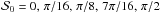 \hbox{$\dpsiz = 0, \, \pi/16,\, \pi/8,\, 7\pi/16, \, \pi/2$}