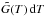 \hbox{$\tilde{G}(T)\,{\rm d}T$}
