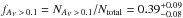 \hbox{$f_{{A_{ V}\,>\,0.1}}=N_{{A_{ V}\,>\,0.1}}/N_{\mathrm{total}}=0.39^{+0.09}_{-0.08}$}