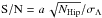 \hbox{$\mathrm{S/N}=a\, \sqrt{N_\mathrm{Hip}}/\sigma_{\Lambda}$}