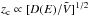 \hbox{$z_\mathrm{c}\propto {[D(E)/\tilde{V}]^{1/2}}$}