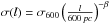 \hbox{$\sigma(l)=\sigma_{600}\cbra{\frac{l}{600\: pc}}^{-\beta}$}