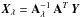 \hbox{$\vec{X}_\lambda={\bf A}_{\lambda}^{-1}\, {\bf A}^{T}\,\vec{Y}$}