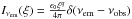 \hbox{$I_{\nu _{\rm em}}(\xi)=\frac{\epsilon_0 \xi^{q}}{4\pi}\delta(\nu _{\rm em}-\nu_{\rm obs})$}