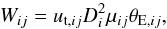 \begin{equation} W_{ij} = u_{{\rm t}, ij} D_i^2 \mu_{ij} \theta_{{\rm E}, ij}, \label{eq:wrate} \end{equation}