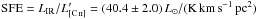\hbox{$\mbox{SFE}=L_{\rm IR}/L'_{\cii}=(40.4\pm2.0)\,\lsun/(\Kkmspc)$}