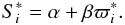 \begin{equation} \label{linearRelation} S_i^\ast = \alpha+\beta \varpi_i^\ast . \end{equation}