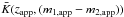 \hbox{$\bar{K}(z_{\textrm{app}},(m_{1,\textrm{app}}-m_{2,\textrm{app}}))$}