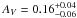 \hbox{$A_V=0.16^{+0.04}_{-0.06}$}