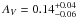 \hbox{$A_V=0.14^{+0.04}_{-0.06}$}