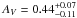 \hbox{$A_V=0.44^{+0.07}_{-0.11}$}