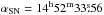 \hbox{$\alpha_{\rm SN} = 14^{\rm h} 52^{\rm m} 33\fs56$}