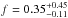 \hbox{$f=0.35^{+0.45}_{-0.11}$}