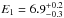 \hbox{$E_1=6.9^{+0.2}_{-0.3}$}