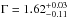 \hbox{$\Gamma=1.62^{+0.03}_{-0.11}$}