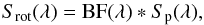 \begin{equation} S_{\rm rot}(\lambda) = {\rm BF}(\lambda) * S_{\rm p}(\lambda), \label{ecBF} \end{equation}