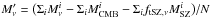 \hbox{$M'_{\nu}=\big(\Sigma_i M_{\nu}^i - \Sigma_i M_{\rm CMB}^i - \Sigma_i f_{{\rm tSZ},\nu}M_{\rm SZ}^i \big)/N$}