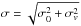 \hbox{$\sigma = \sqrt{\sigma_0^2+\sigma_v^2}$}
