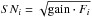 \hbox{$SN_i=\sqrt{ {\rm gain} \cdot F_i}$}