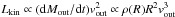 \hbox{$L_{\rm kin}\propto ({\rm d}M_{\rm out}/{\rm d}t)v_{\rm out}^2\propto \rho(R)R^2v_{\rm out}^3$}