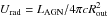 \hbox{$U_{\rm rad}=L_{\rm AGN}/4\pi cR_{\rm out}^2$}