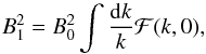 \begin{equation} B_{1}^{2}=B_{0}^{2}\int \frac{{\rm d}k}{k}{\cal F}(k,0) \label{eq:bellB0} , \end{equation}