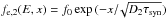 \hbox{$f_{{\rm e},2}(E,x)=f_0\exp{(-x{/}\!\sqrt{D_2\tau_{\rm syn}})}$}