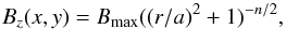 \begin{equation} \label{eq_Bz_multipole} \Bz (x,y) = \Bmax ((r/a)^2+1)^{-n/2} , \end{equation}