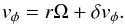 \appendix \setcounter{section}{1} \begin{equation} v_{\phi} = r\Omega + \delta v_{\phi}. \label{eq:vphdcmp} \end{equation}