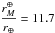 \hbox{$\dfrac{r_M^\oplus}{r_\oplus}=11.7$}
