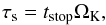 \begin{equation} \st = t_{\rm stop}\Omega_{\rm K}, \end{equation}