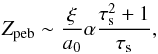 \begin{equation} Z_{\rm peb}\sim \frac{\xi}{a_0}\alpha\frac{\st^2+1}{\st}, \label{eq:Zpeb} \end{equation}