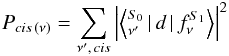 \appendix \setcounter{section}{1} \begin{eqnarray} P_{cis\,(\nu)}=\sum_{\nu',\,cis} \left| \left\langle_{\nu'}^{S_{0}}\,|\,d\,|\,f_{\nu}^{S_{1}} \right\rangle \right|^{2} \end{eqnarray}