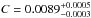 \hbox{$C=0.0089_{-0.0003}^{+0.0005}$}