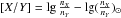 \hbox{$ {[X/Y]} = \lg \frac{n_X}{n_Y} - \lg(\frac{n_X}{n_Y})_{\odot} $}